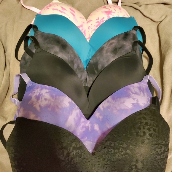 Victoria secret pink wear anywhere wireless push up bra 36d teal - Picture 2 of 2